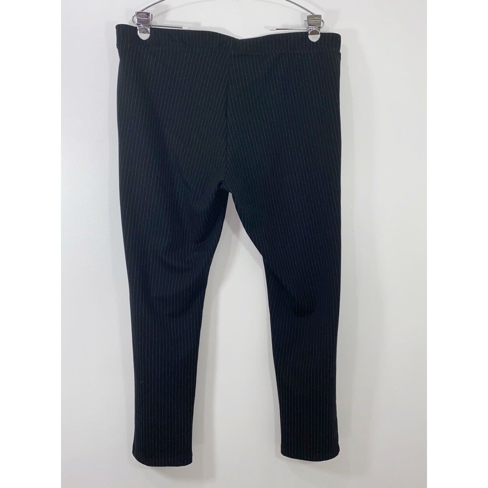Calvin Klein Women's Black Pin Stripped Pull On Slim Pants Size XL - Picture 2 of 8